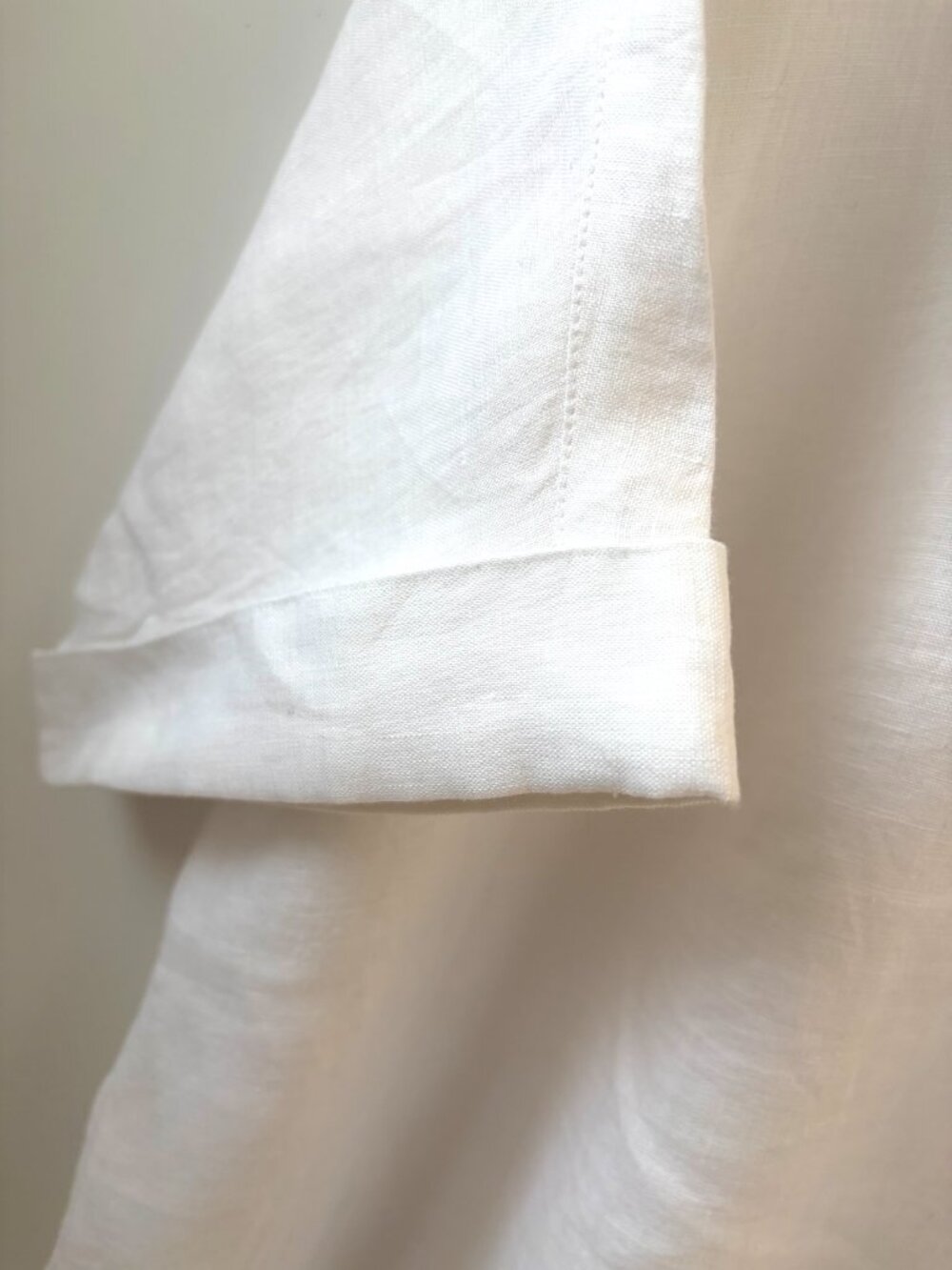J Jill Pure Jill, 100% linen top in white, cuffed short sleeve, boxy fit, Size L - Picture 4 of 6